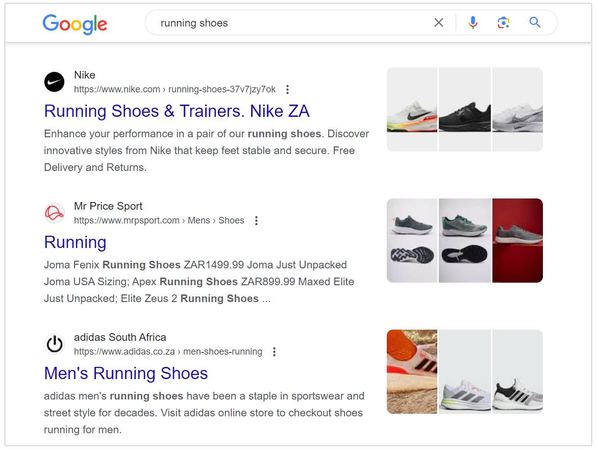 schoenen serp resultaat